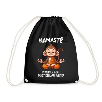 Namasté – In meinem Kopf tanzt der Affe - Turnbeutel - Schwarz - Vorne