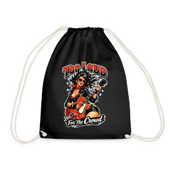 Too Loud For The Crowd: Rockabilly Pin-Up Girl - Drawstring Bag - black - Front