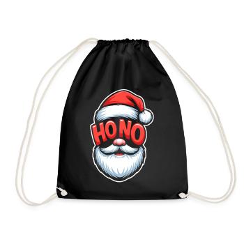 Ho Ho Santa Typo-Design - Turnbeutel - Schwarz - Vorne