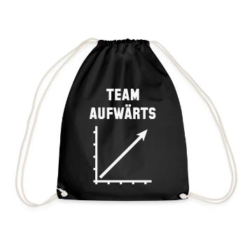 Team Aufwärts (Erfolg / Fortschritt / White) - Turnbeutel - Schwarz - Vorne