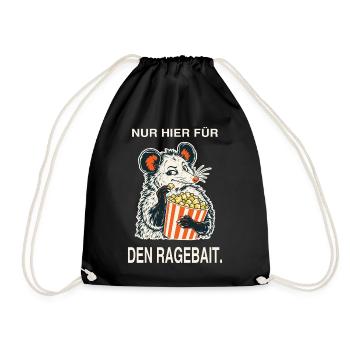 Ragebait Jugendwort 2026 Geschenk Teenager Opossum - Turnbeutel - Schwarz - Vorne