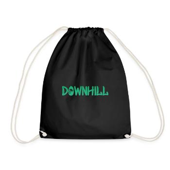 Downhill mit Biker - Bike - Biken - Turnbeutel - Schwarz - Vorne