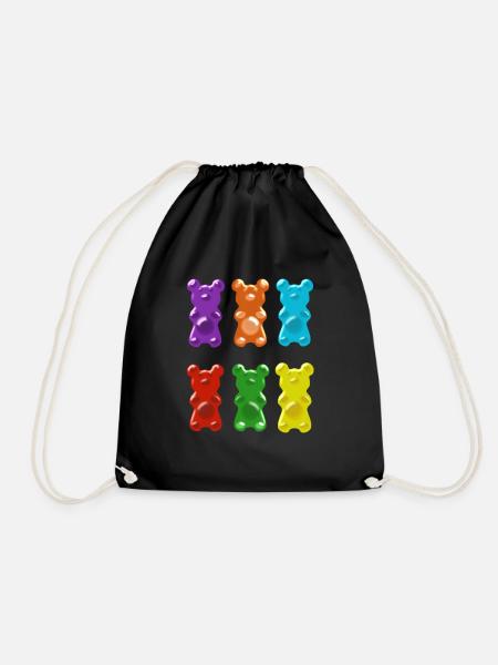 gummibärchen,bärchen,süß - Turnbeutel - Schwarz