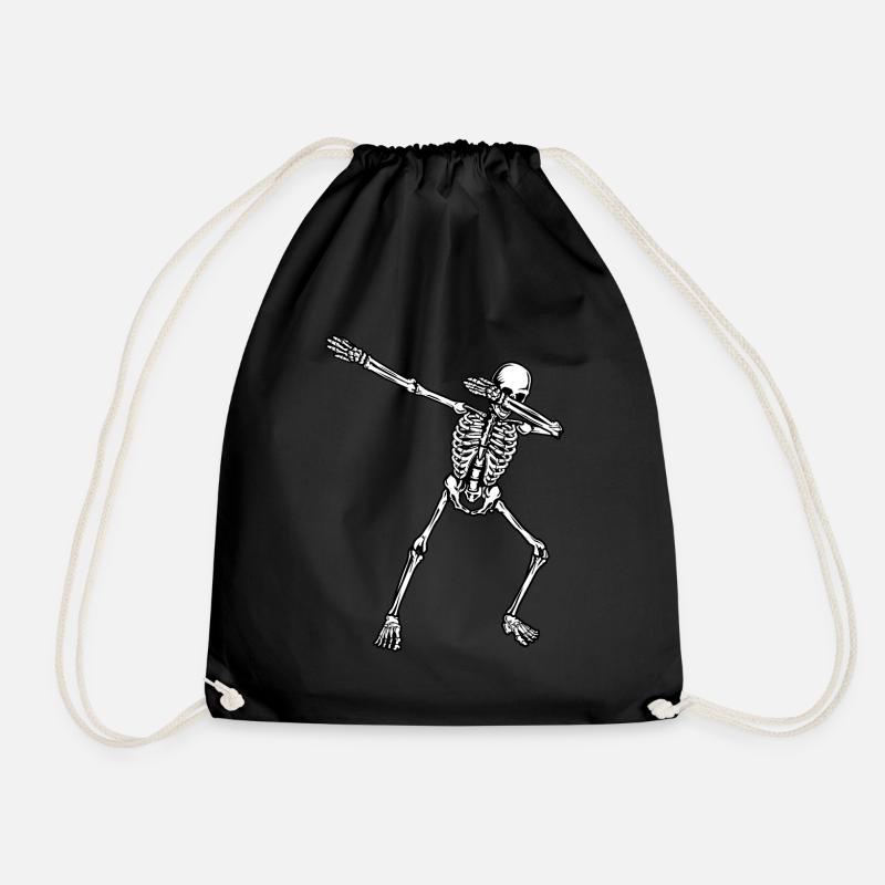 Dab Dabbing Skelett Cool Shirt Design Geschenk - Turnbeutel - Schwarz