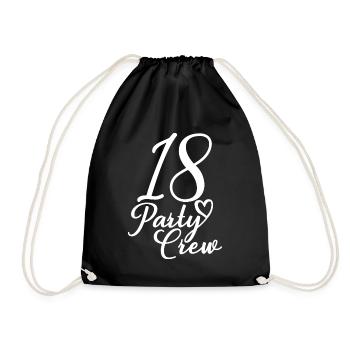 18 Party Crew 18th Birthday Party 18 Years Old - Drawstring Bag - black - Front