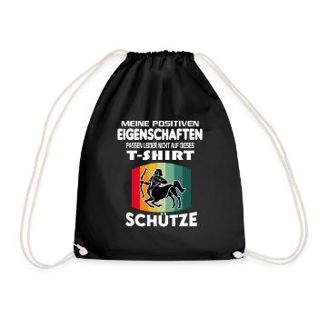Geburtstag Sternzeichen Retro Schütze - Turnbeutel - Schwarz - Vorne