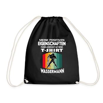 Geburtstag Sternzeichen Retro Wassermann - Turnbeutel - Schwarz - Vorne