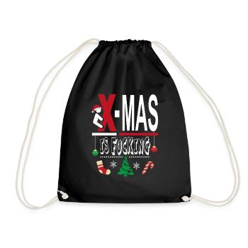 X Mas Christmas is Fucking Scheisse Mist - Turnbeutel - Schwarz - Vorne