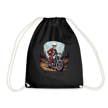 Skelett Motorradfahrer / Motorrad Skelette - Turnbeutel - Schwarz - Vorne