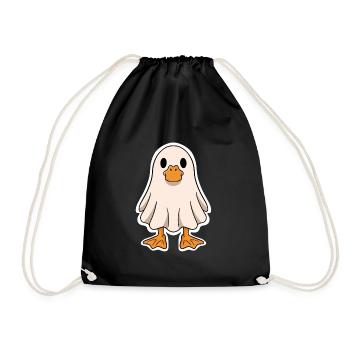 Geister-Ente Kuschel-Design - Turnbeutel - Schwarz - Vorne
