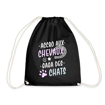 Chevaux et chats - Sac de sport léger - noir - Devant