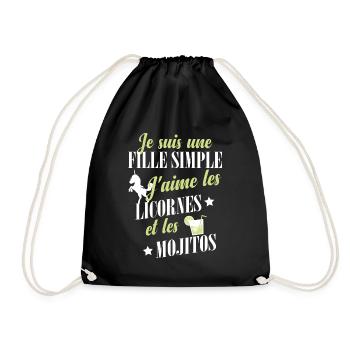 Licornes et Mojito - Sac de sport léger - noir - Devant