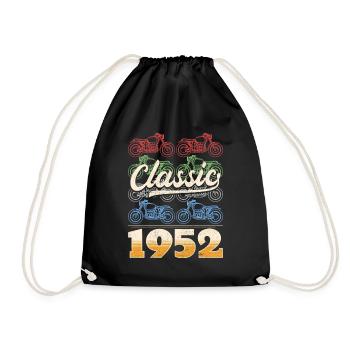 Biker 71st Birthday 1952 71 Years Anniversary - Drawstring Bag - black - Front