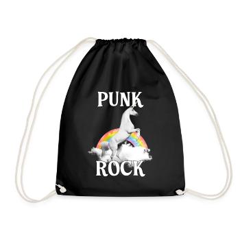 Cadeau de musique de licorne punk rock - Sac de sport léger - noir - Devant
