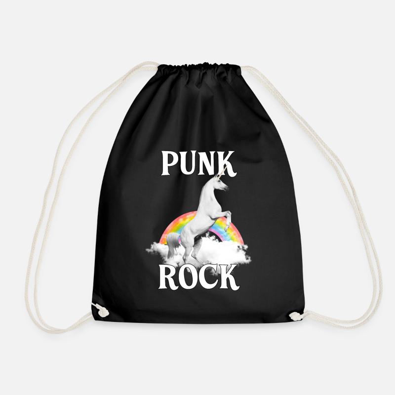 Punk Rock Einhorn Musik Geschenk - Turnbeutel - Schwarz