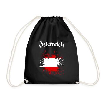 Österreich Kleks Flagge - Turnbeutel - Schwarz - Vorne