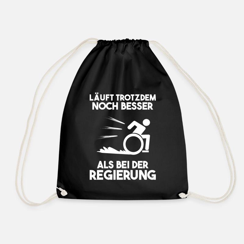 Rolllstuhlfahrer Spruch Regierung Geschenk - Turnbeutel - Schwarz