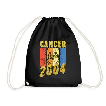 Cancer 2004 Zodiac Birthday - Drawstring Bag - black - Front