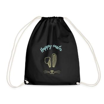 Ostern Osterhase Spruch Geschenk - Turnbeutel - Schwarz - Vorne