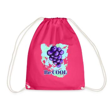 Grapes - Drawstring Bag - fuchsia - Front