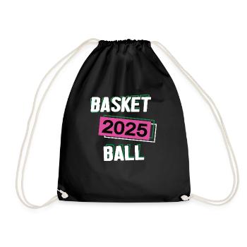 Basketball 2025 Basketballerin Basketballspielerin - Turnbeutel - Schwarz - Vorne