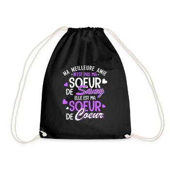 ma meilleure amie est ma soeur de coeur - Turnbeutel - Schwarz - Vorne