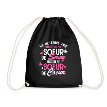ma meilleure amie est ma soeur de coeur - Turnbeutel - Schwarz - Vorne