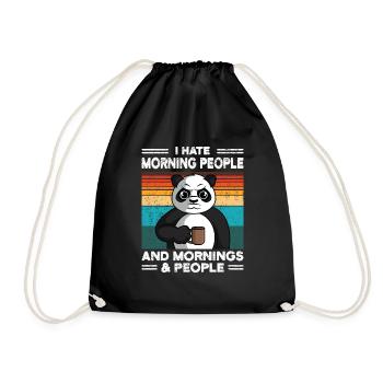 Panda Bear Je déteste les gens du matin cadeau drôle - Sac de sport léger - noir - Devant