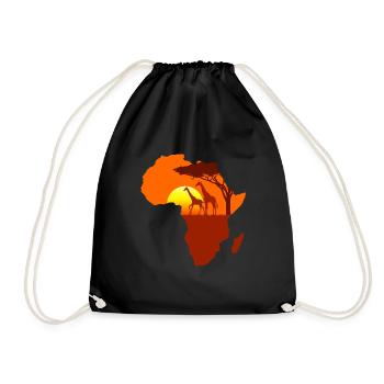 Afrique girafe girafes voyage cadeau de vacances - Sac de sport léger - noir - Devant