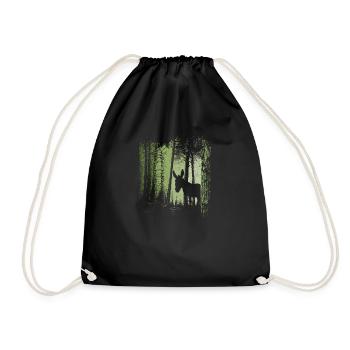 Forest Donkey Mule Silhouette - Drawstring Bag - black - Front