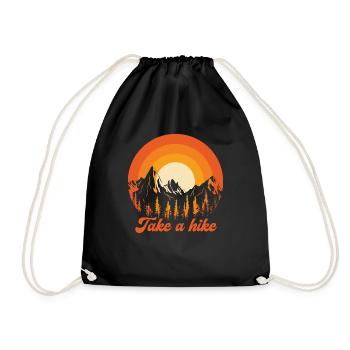 Off to new heights: Take a Hike - Drawstring Bag - black - Front