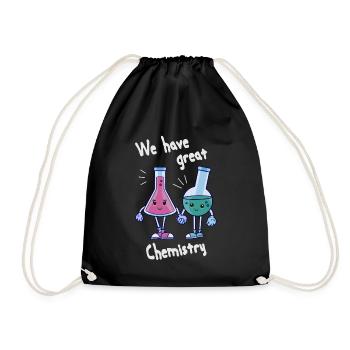 We have great Chemistry, Laboratory Flasks in Love - Drawstring Bag - black - Front