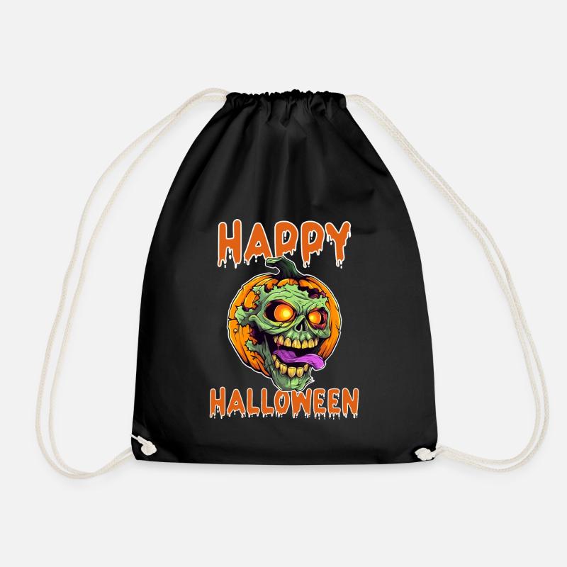 Happy Zombie Halloween - Drawstring Bag - black