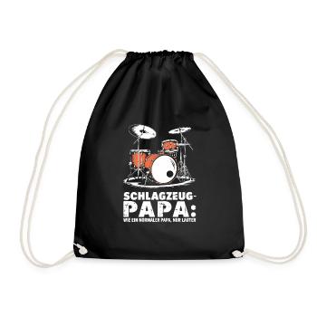 Schlagzeug Papa Schlagzeuger Schlagzeugspieler - Turnbeutel - Schwarz - Vorne