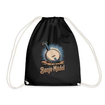 Bluegrass Banjo Spieler Musik Saiteninstrument - Turnbeutel - Schwarz - Vorne