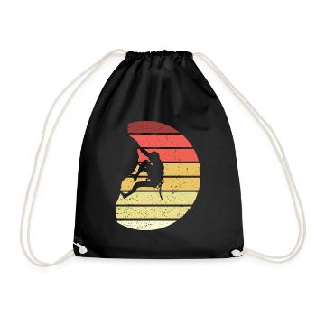 Klettern Retro Style Vintage - Turnbeutel - Schwarz - Vorne