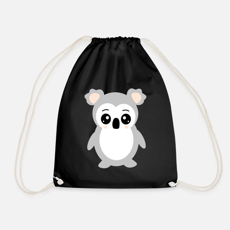 Koala Koalabär Bär Bärchen Gesicht Augen cute - Turnbeutel - Schwarz