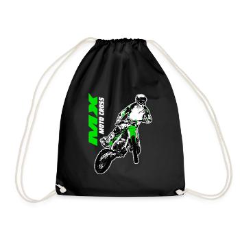 Moto Cross - Motocross - Supercross - Drawstring Bag - black - Front