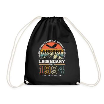 Août 1994 Vintage Rétro Anniversaire Vintage - Sac de sport léger - noir - Devant