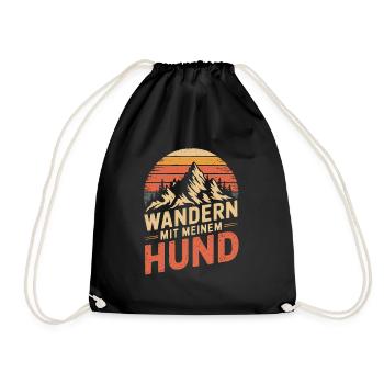 Wandern mit meinem Hund - Turnbeutel - Schwarz - Vorne