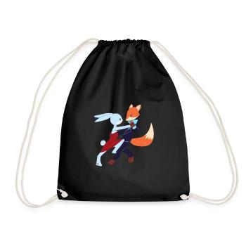 Salsa - Hase und Fuchs tanzen Salsa - Shirt - Turnbeutel - Schwarz - Vorne
