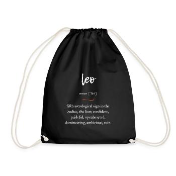 Leo (Löwe) Convoluted Edition Black - Turnbeutel - Schwarz - Vorne