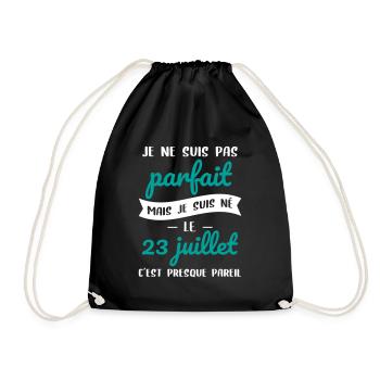 Anniversaire - Pas parfait mais né le 23 Juillet - Sac de sport léger - noir - Devant