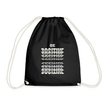 Be positive - Drawstring Bag - black - Front