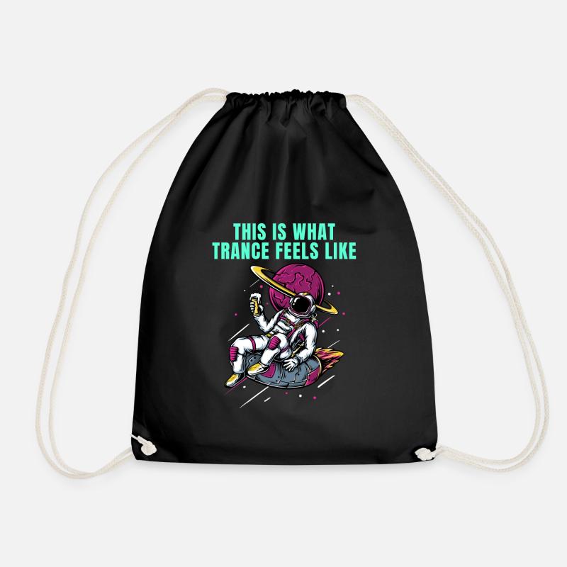 this is what Trance feels like - Drawstring Bag - black