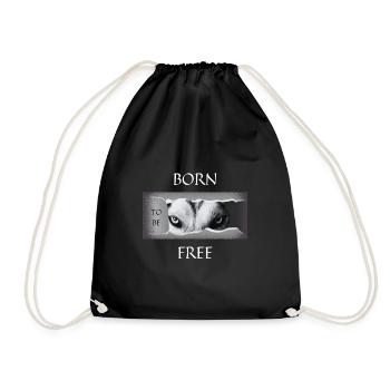 Born to be free. - Drawstring Bag - black - Front
