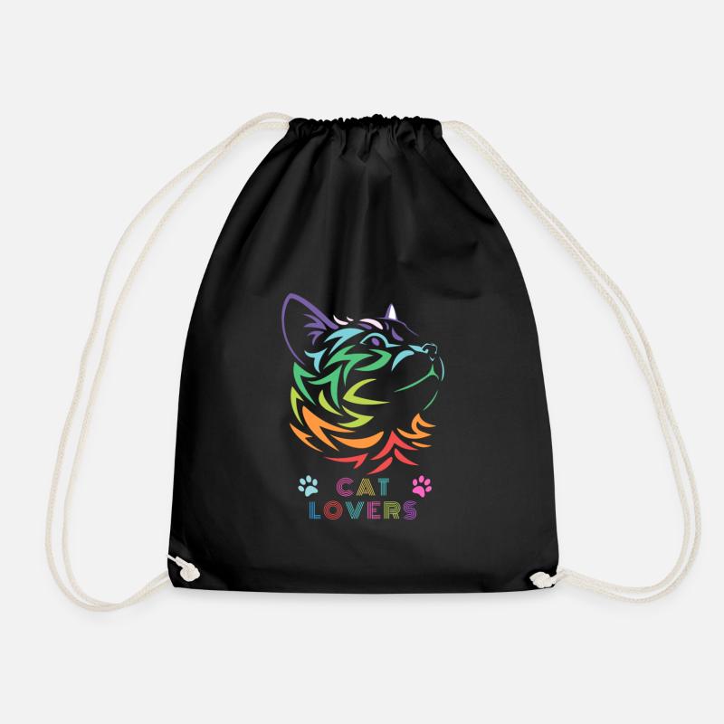 Cute Cat Clothes for Animal Lovers! - Drawstring Bag - black