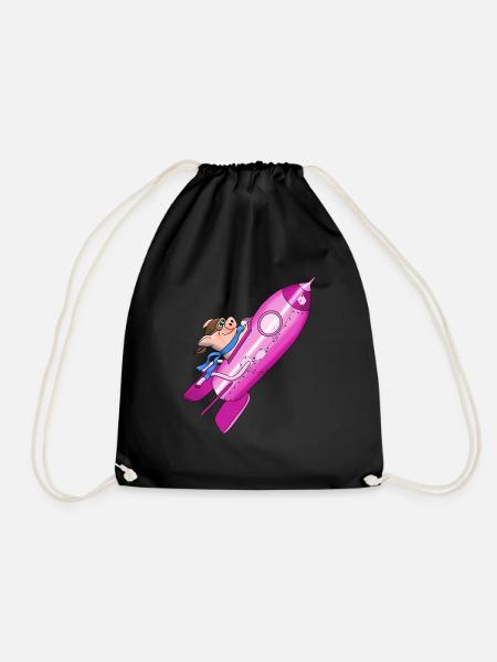 rocket - Drawstring Bag - black