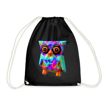 Hibou polygonal - Sac de sport léger - noir - Devant