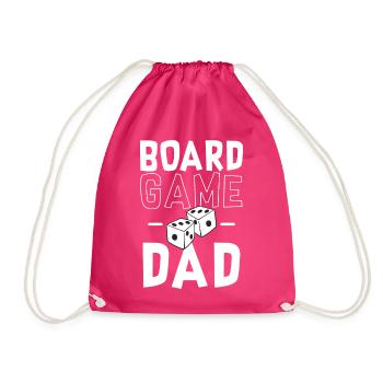 Board Game Dad - Dad Board Games Fan - Drawstring Bag - fuchsia - Front